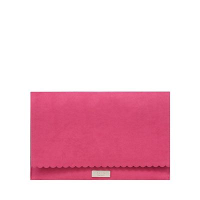 Pink scalloped clutch bag